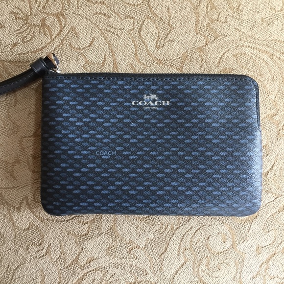 Coach Wristlet Blue Black